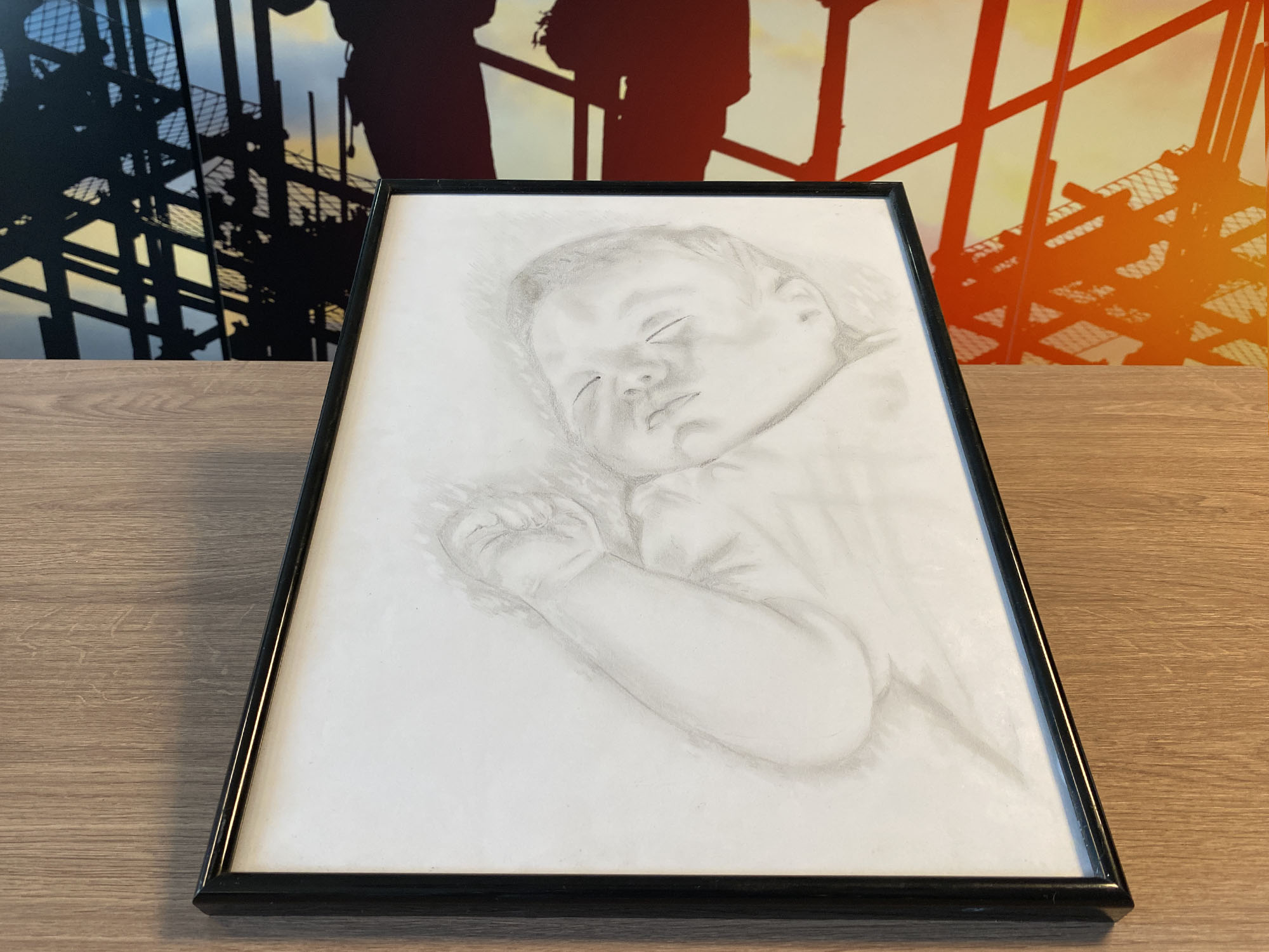 Tekening van zoontje door Henry getekend