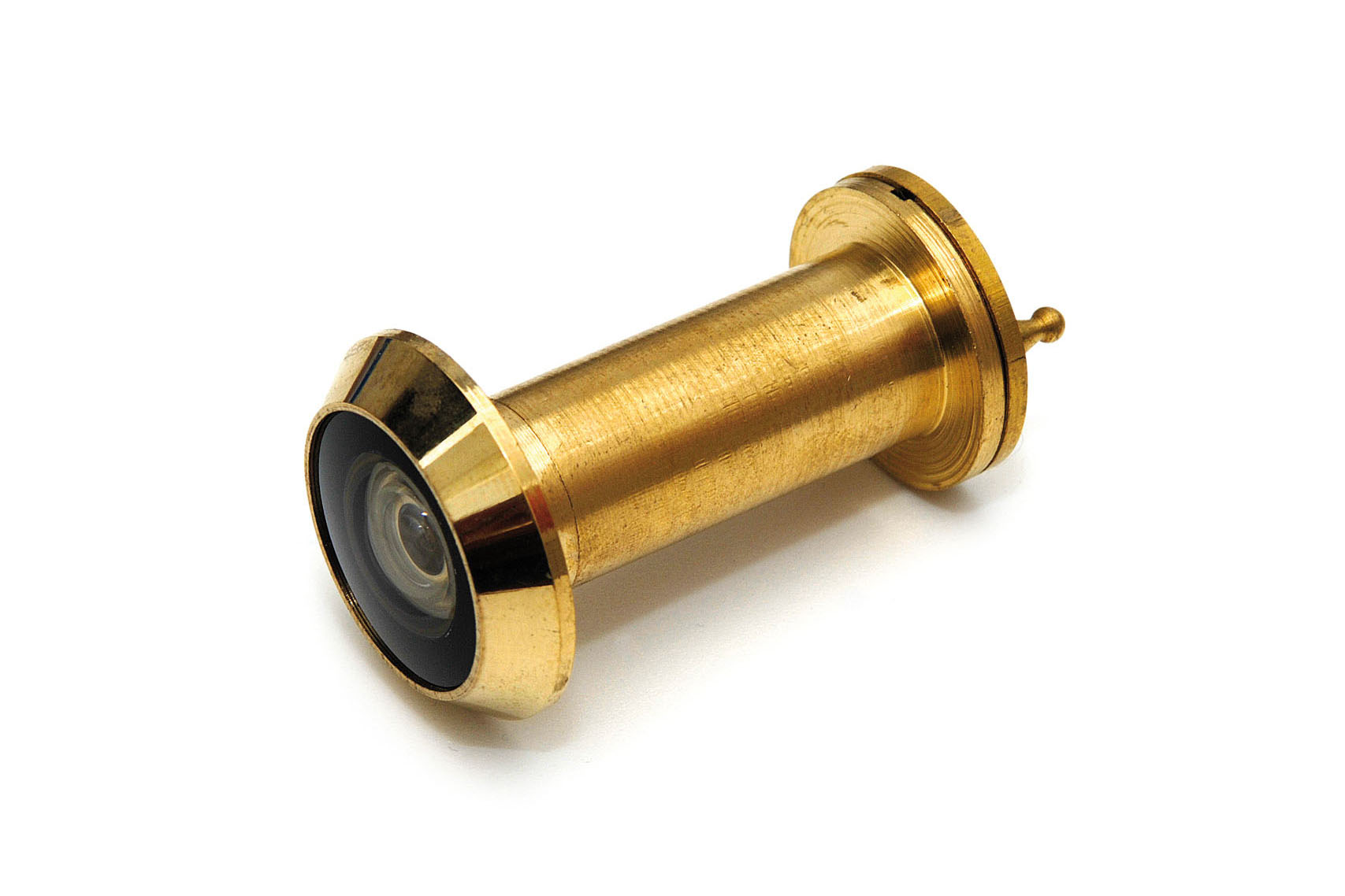 0120.120.2141 Deurspion / 200° / Ø 14 mm / deurdikte 35-55 mm / 30 min brandwerend / incl. afsluitklepje / massief messing gepolijst