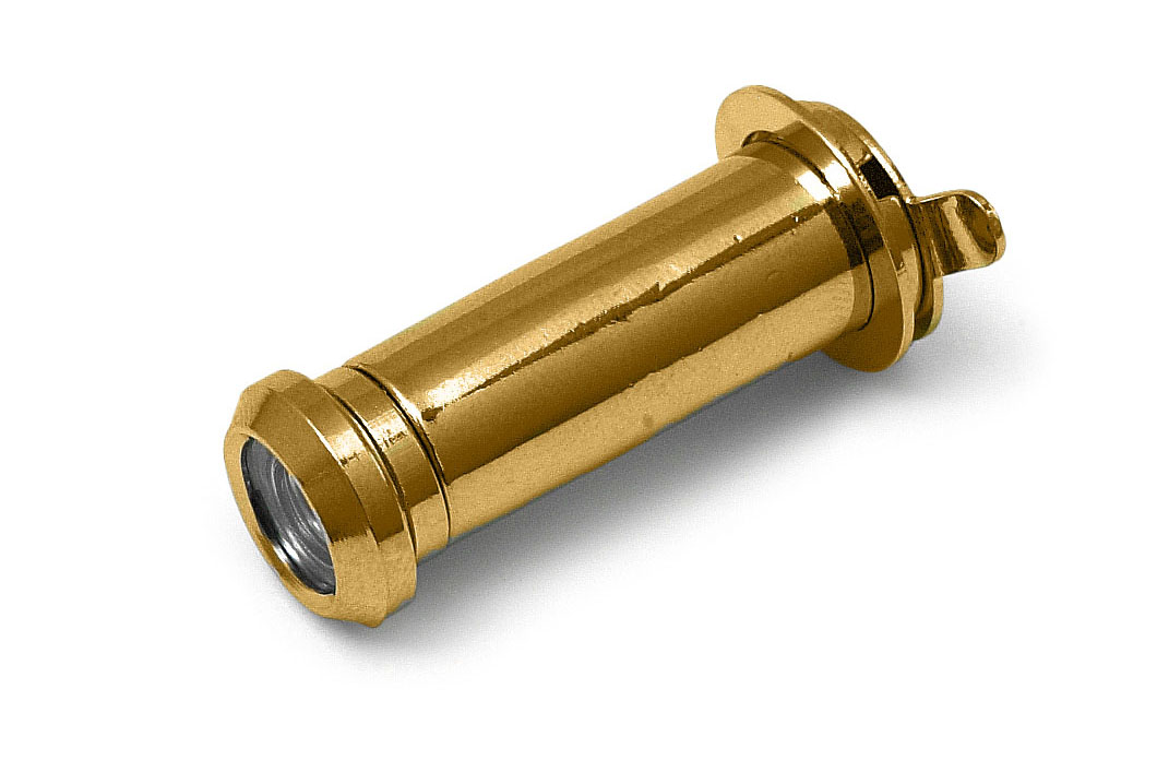 0120.100.0161 Deurspion / 160° / Ø 12 mm / deurdikte 31-56 mm / incl. afsluitklepje / massief messing gepolijst