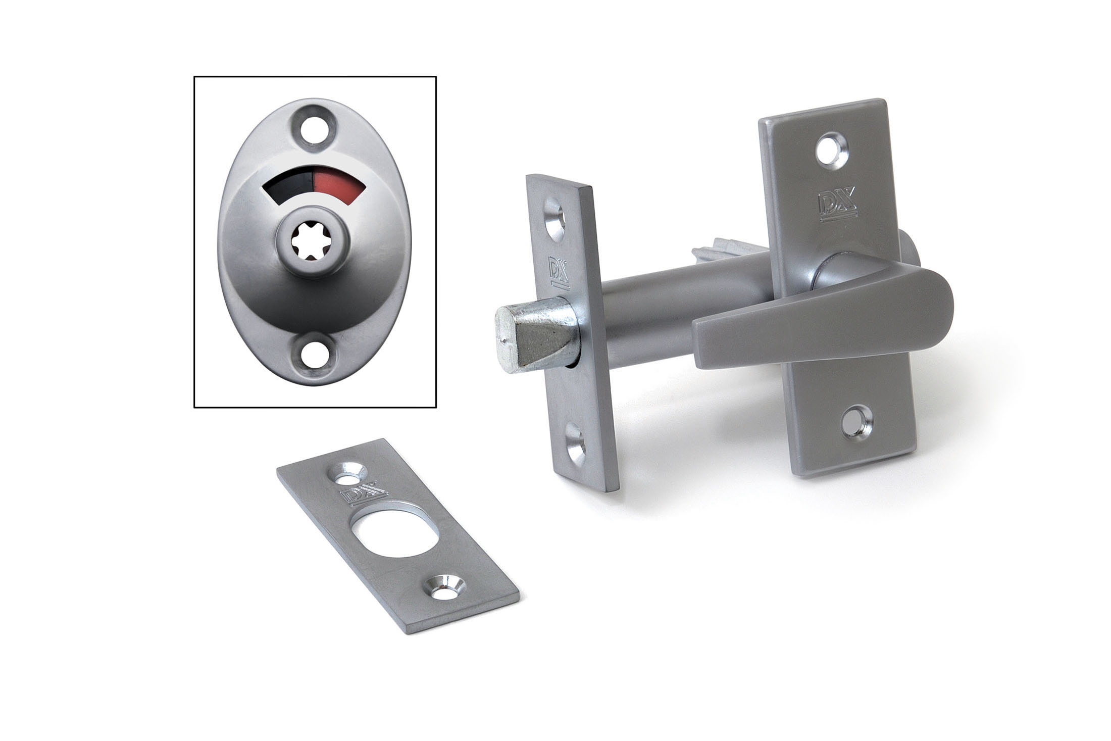 Security mortice rack bolts, with toilet indicator