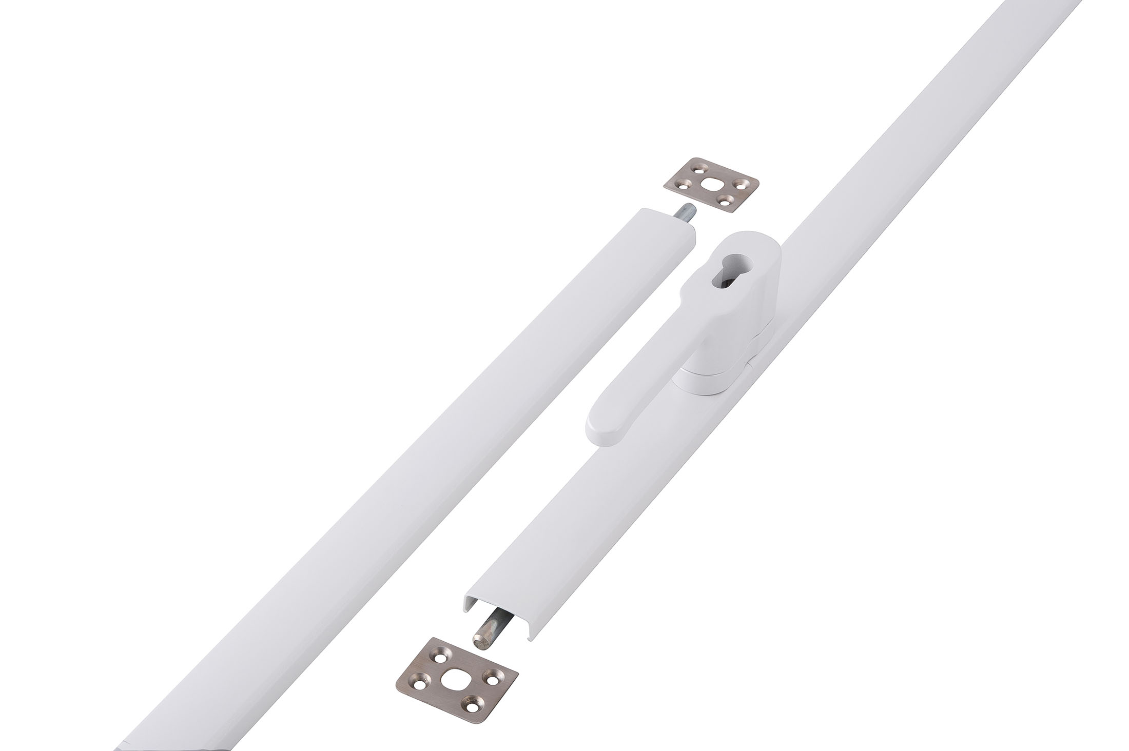 0160.500.2550 Espagnoletsluiting / opbouw / SKG**® / excl. cilinder / links & rechts toepasbaar / 530 - 2500mm / zamac wit