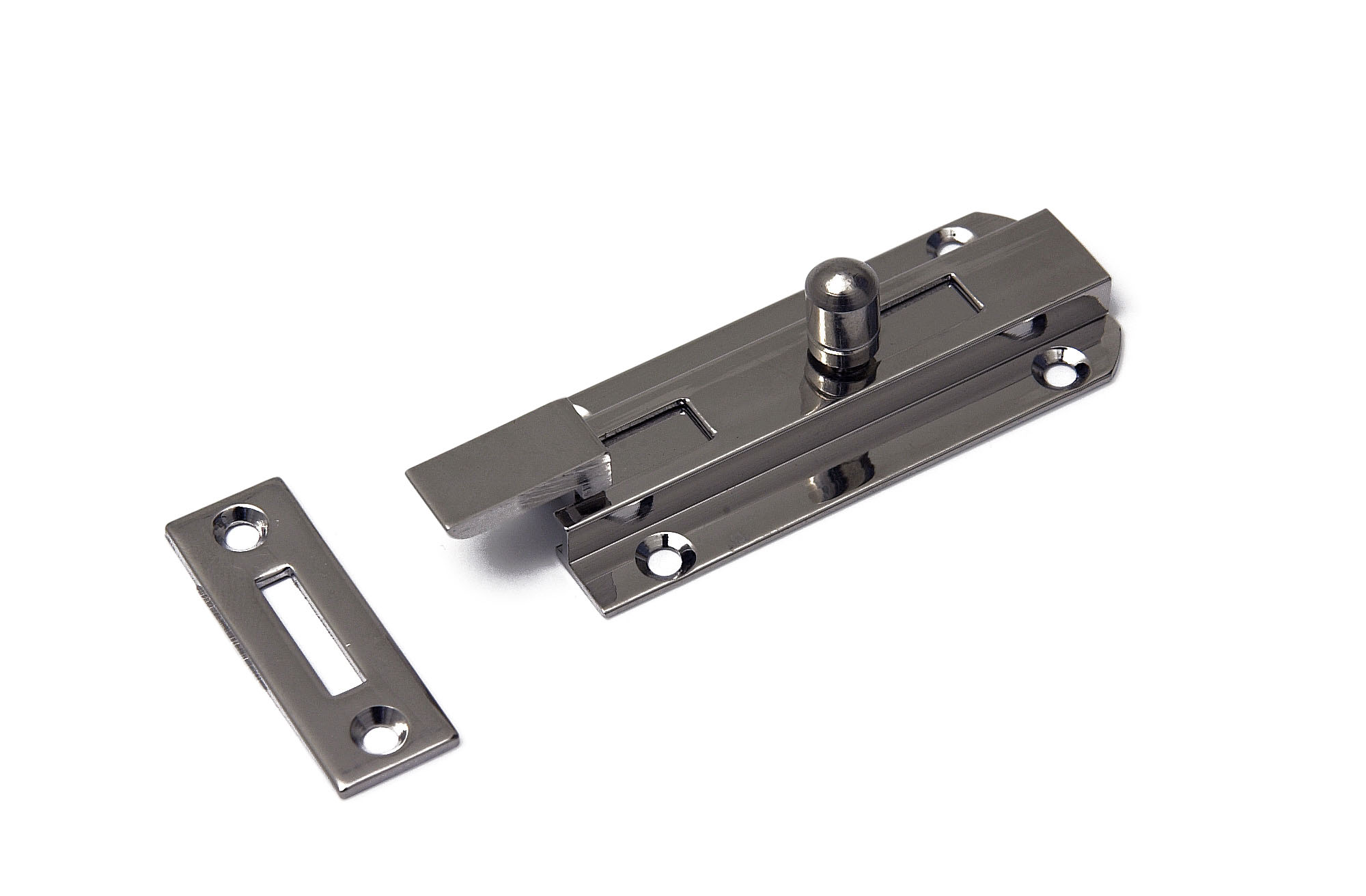 0412.340.2540 Profielschuif / met bocht / 25x040 mm / messing vernikkeld