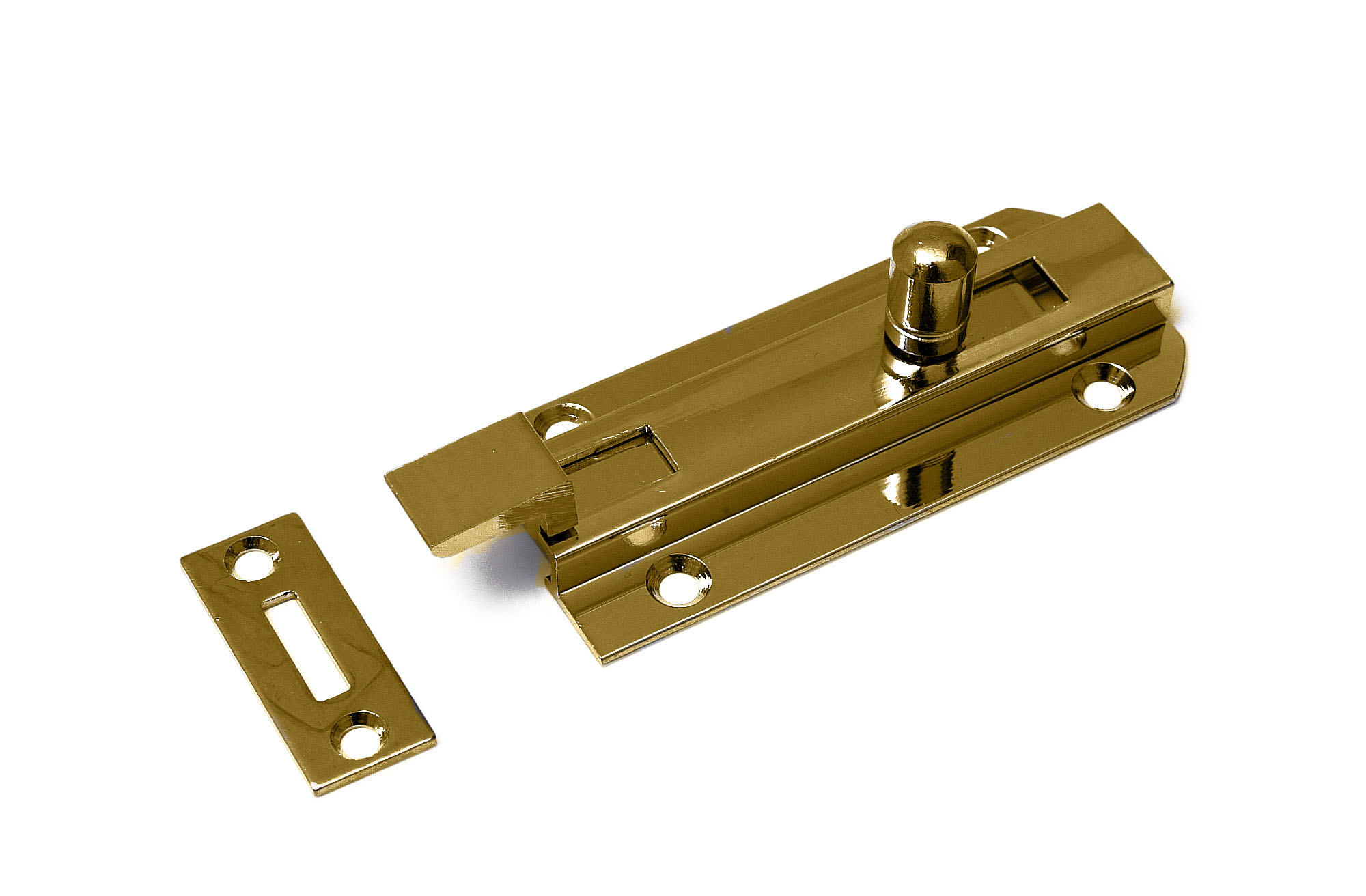 0412.341.2540 Profielschuif / met bocht / 25x040 mm / messing gepolijst