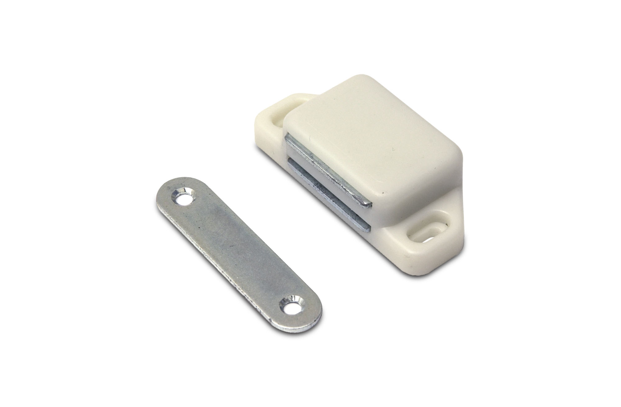 0414.500.8052 Magneetsnapper / metalen tegenplaat / 8 kg / wit