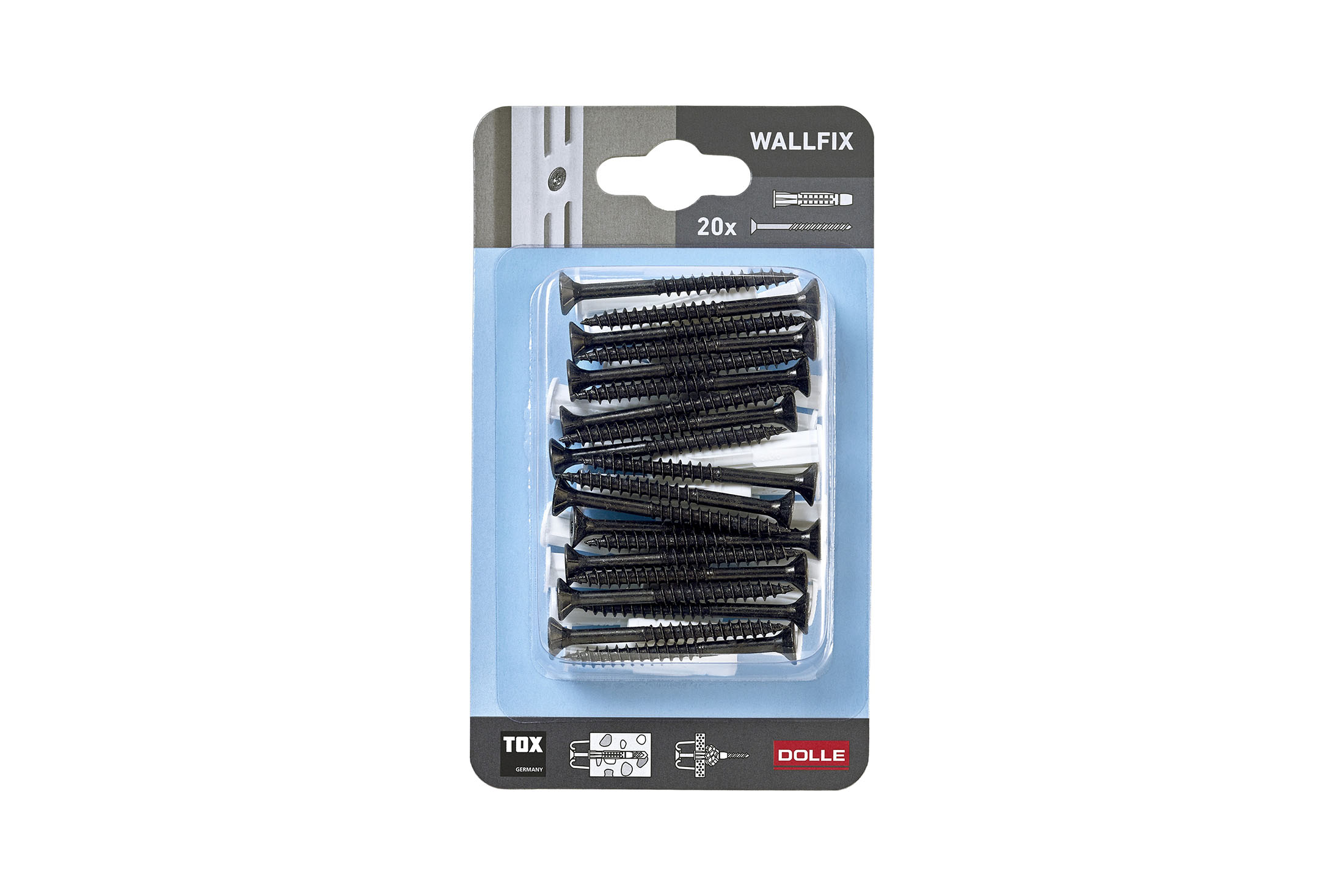 0520.510.0000 Set zwarte schroeven en pluggen t.b.v. wandrails