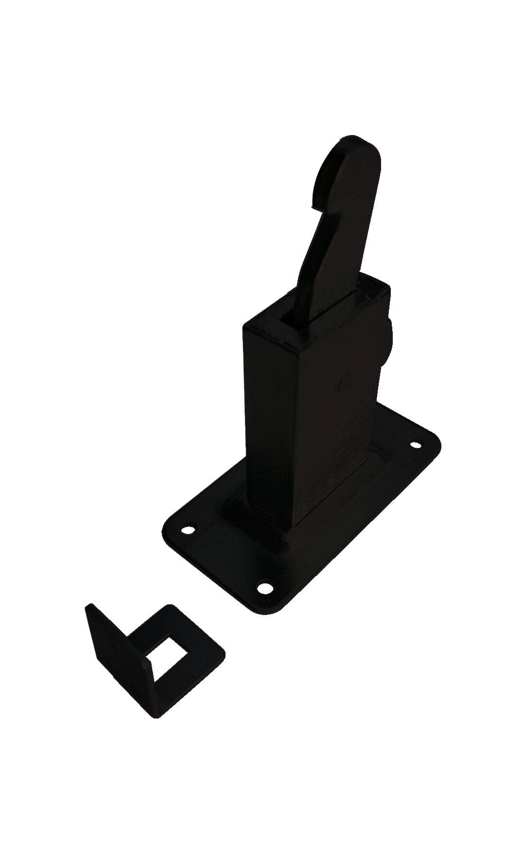 0532.500.1004 Deurvastzetter heavy duty / inclusief opvangoog / wandmodel / staal zwart