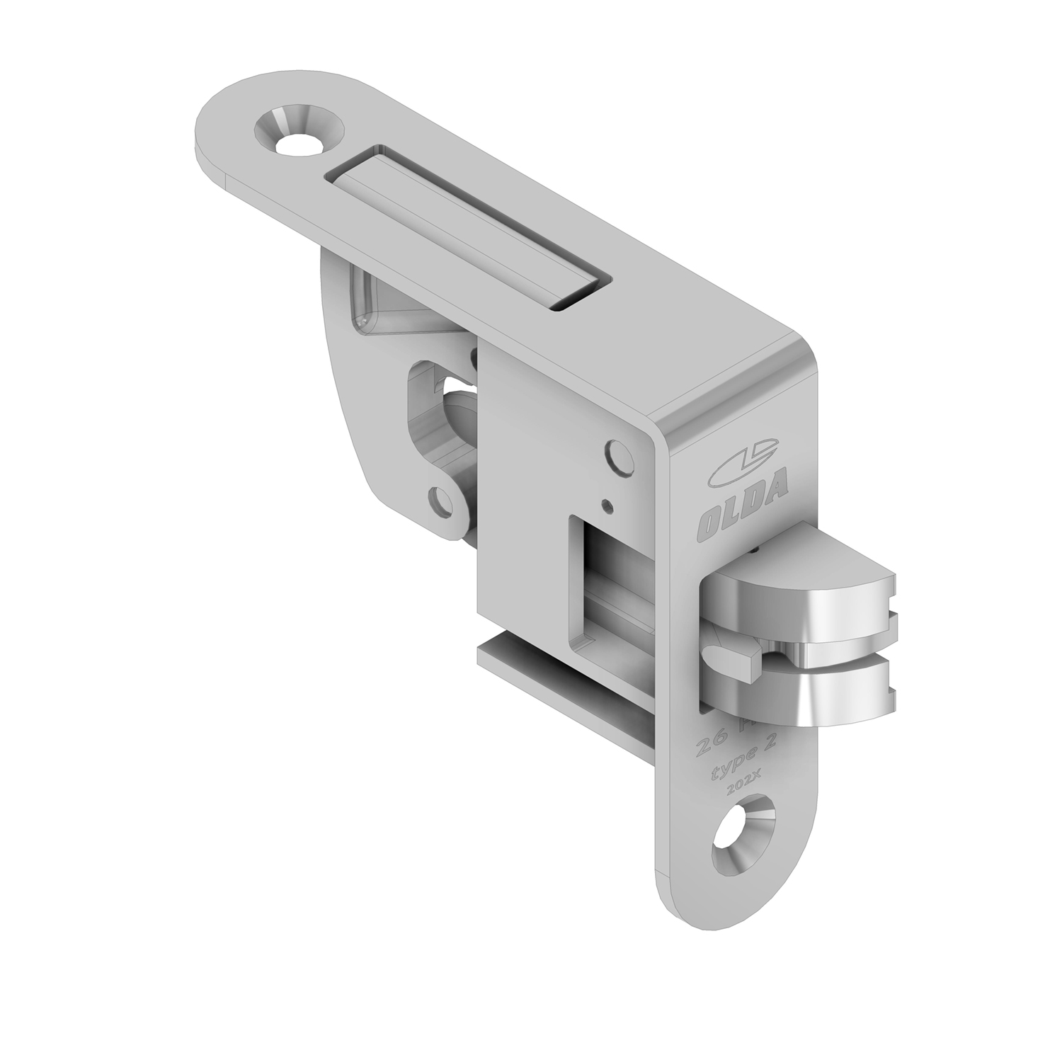 0810.026.2100 Automatische kantschuif / type 26 HZA / TYPE 2 / hoek model / RVS / t.b.v. stalen of aluminium deuren