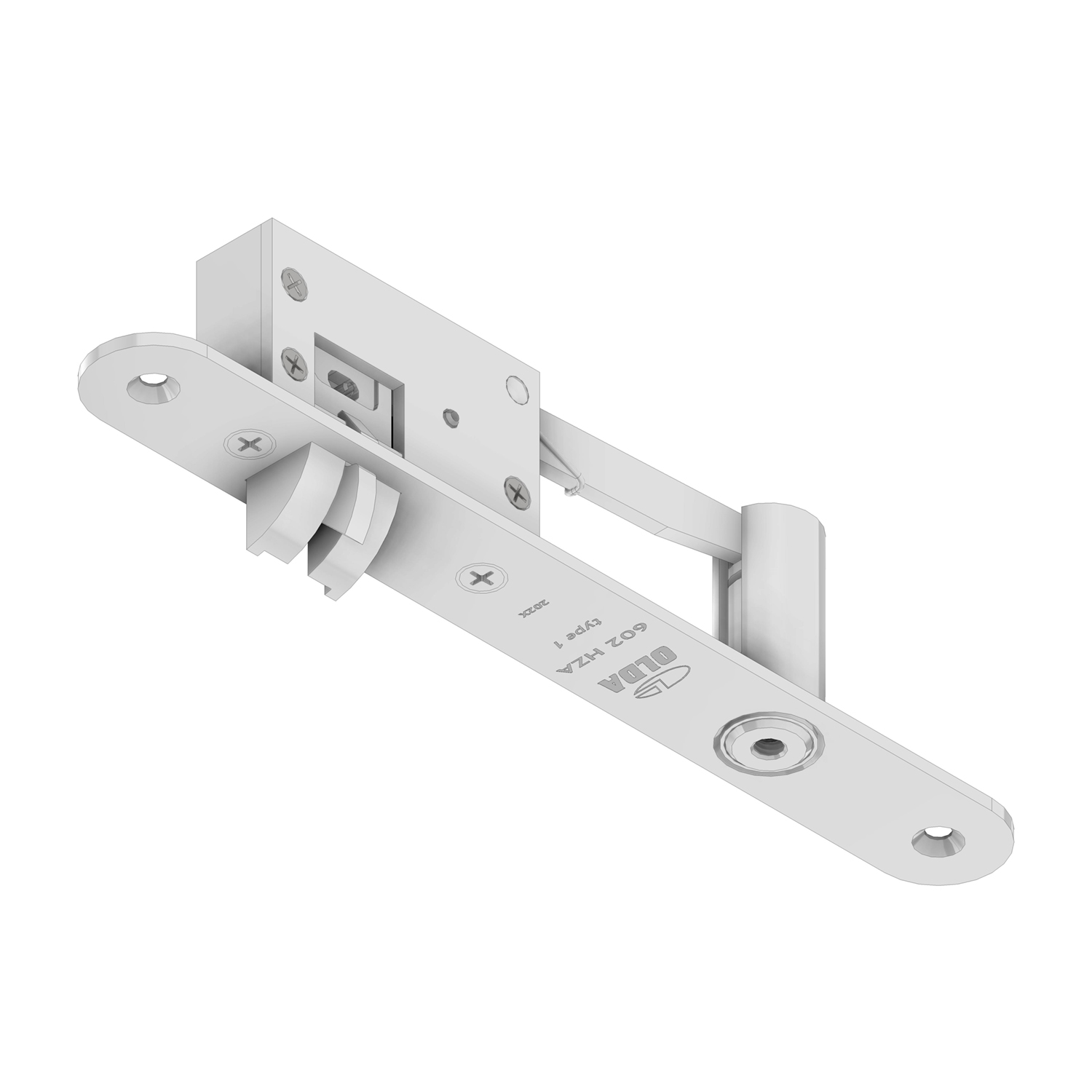 0810.602.1000 Automatische kantschuif / type 600 HZA / TYPE 1 / deurkozijn model 200 mm / staal verzinkt  / t.b.v. stalen of aluminium deuren