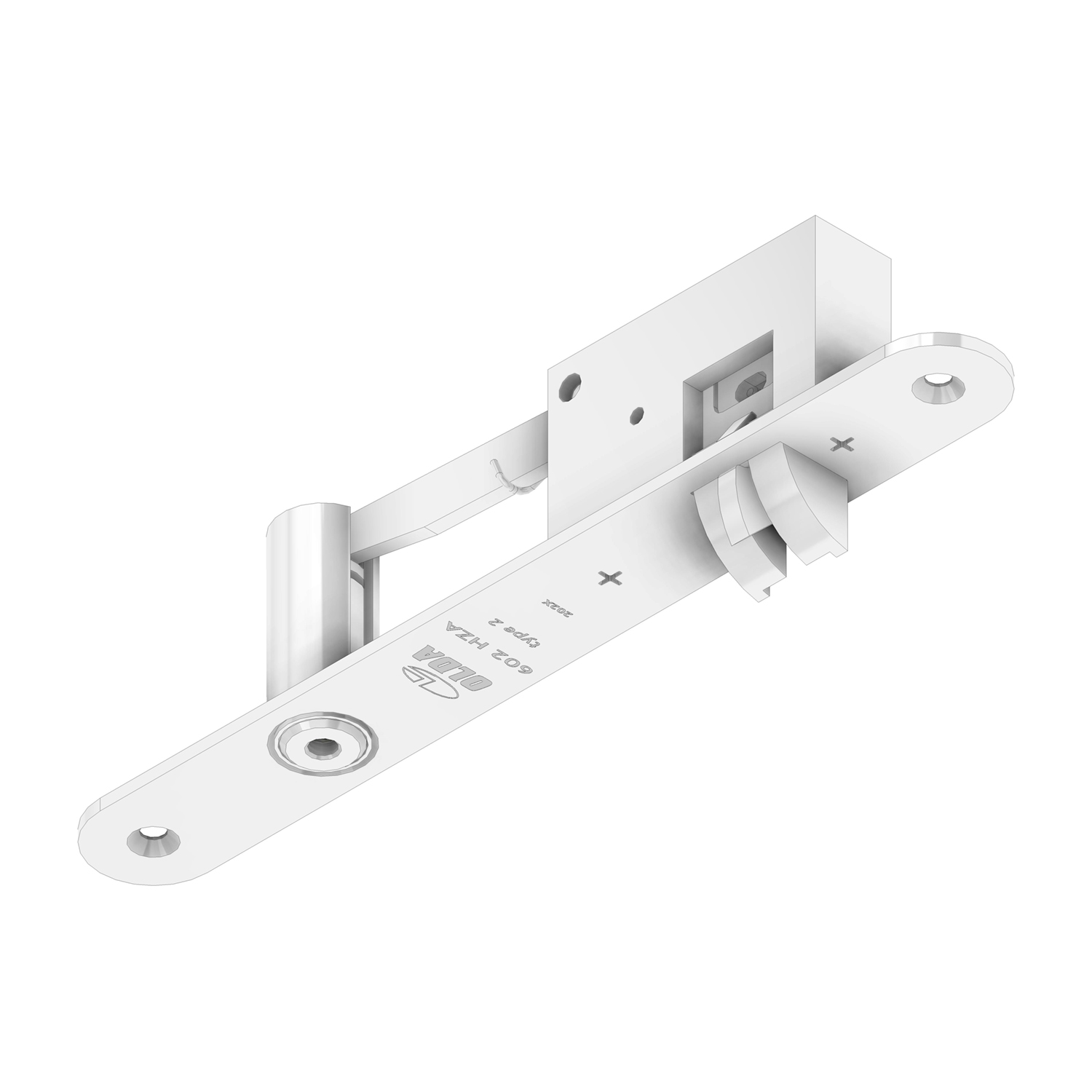 0810.602.2000 Automatische kantschuif / type 600 HZA / TYPE 2 / deurkozijn model 200 mm / staal verzinkt  / t.b.v. stalen of aluminium deuren