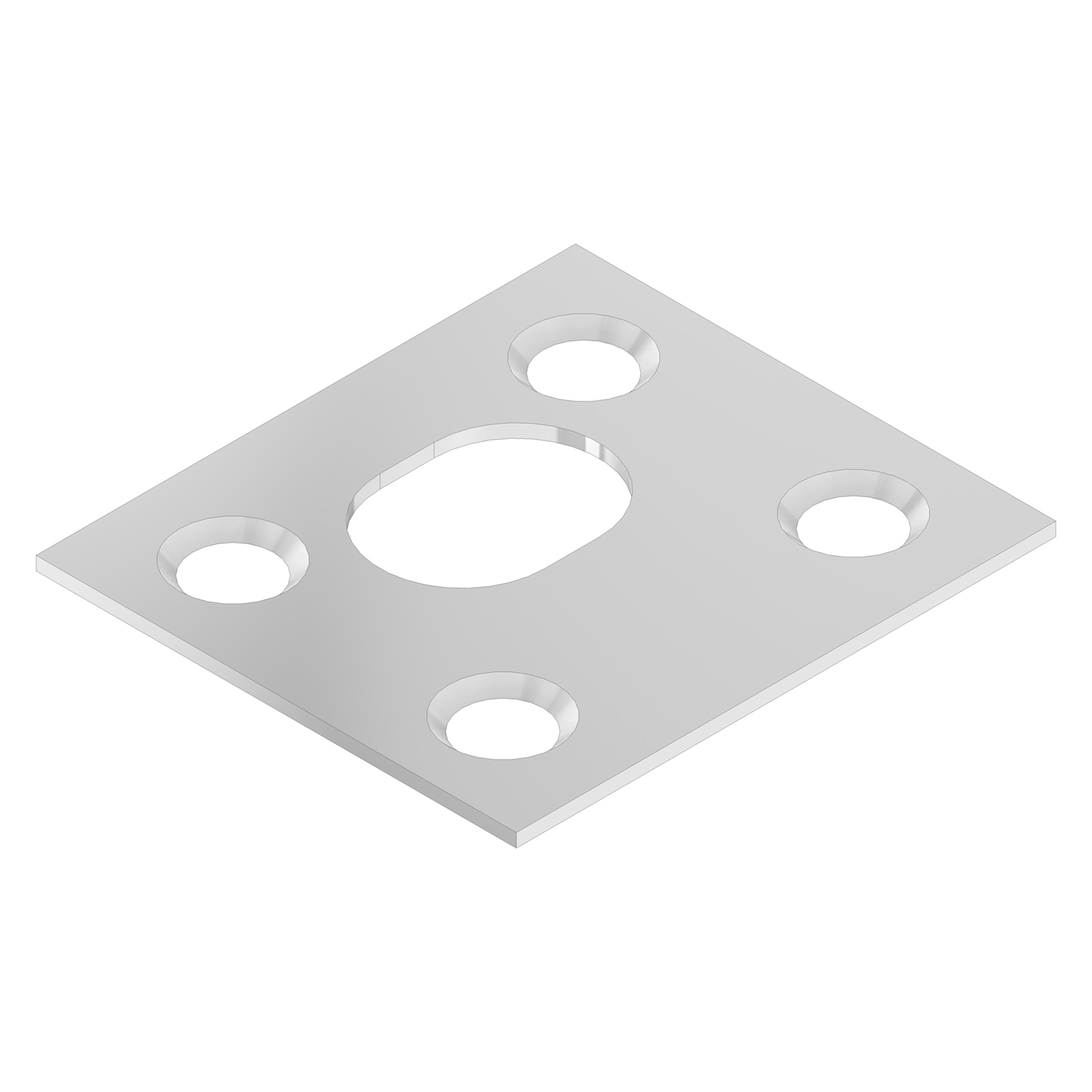 0822.010.0001 Sluitplaat / type LP 10 / t.b.v. schoot Ø10 en Ø12 mm / staal verzinkt / t.b.v. houten deuren