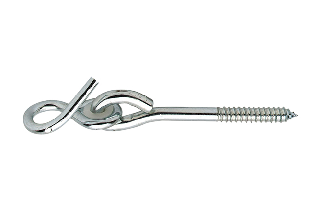 Bevestigingshaken houtdraad met kunststof bus, verzinkt