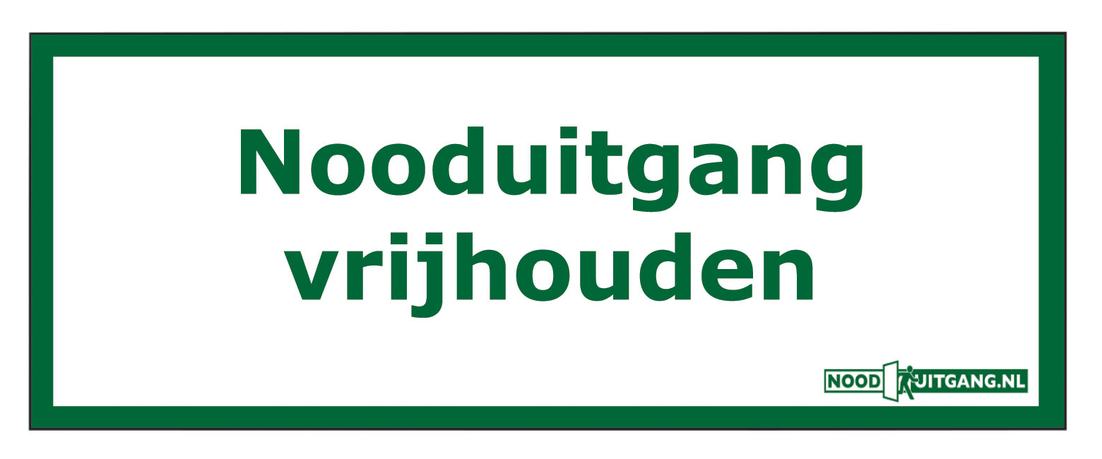 4003.999.0006 Pictogram 'Nooduitgang vrijhouden' 209mm bij 98mm