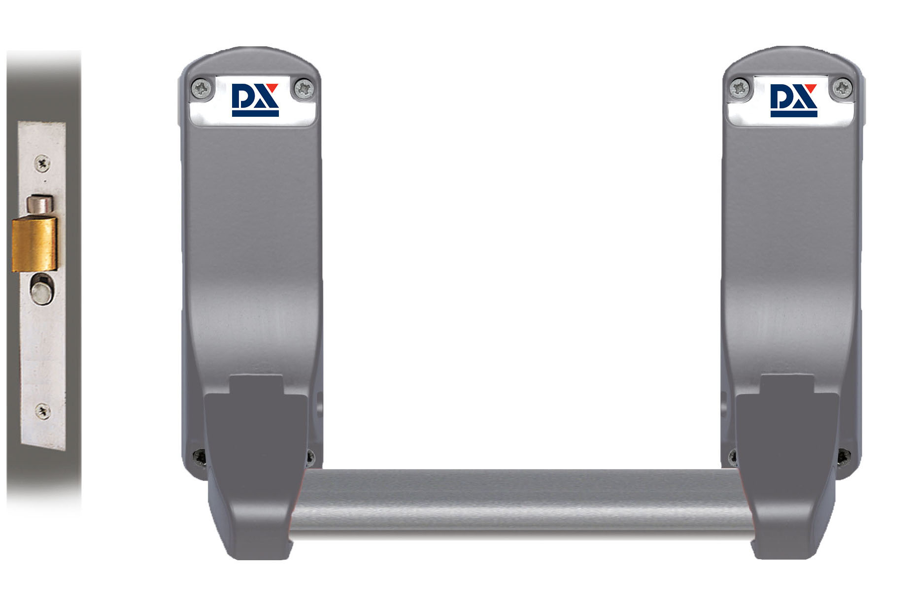 4003.603.0542 Anti-paniekstang / DX 305 SE / enkele deur / 1-puntssluiting / met insteek anti-paniekslot / doornmaat 56.9mm / PC-maat 47.5mm / zilvergrijs