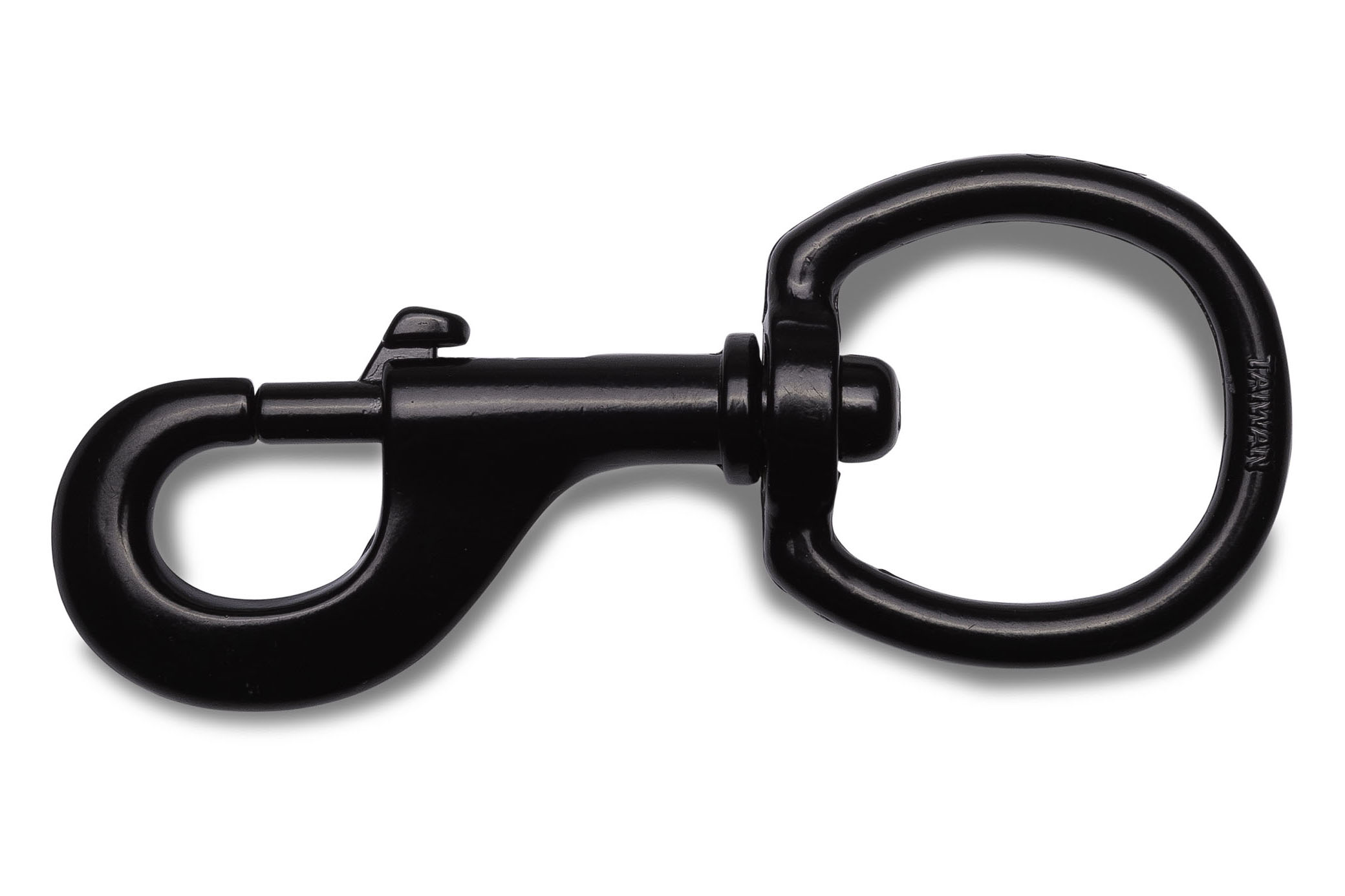 9.100051028 Musketon / 28 mm -  1 1/8 / ronde wervel / zamac zwart gelakt