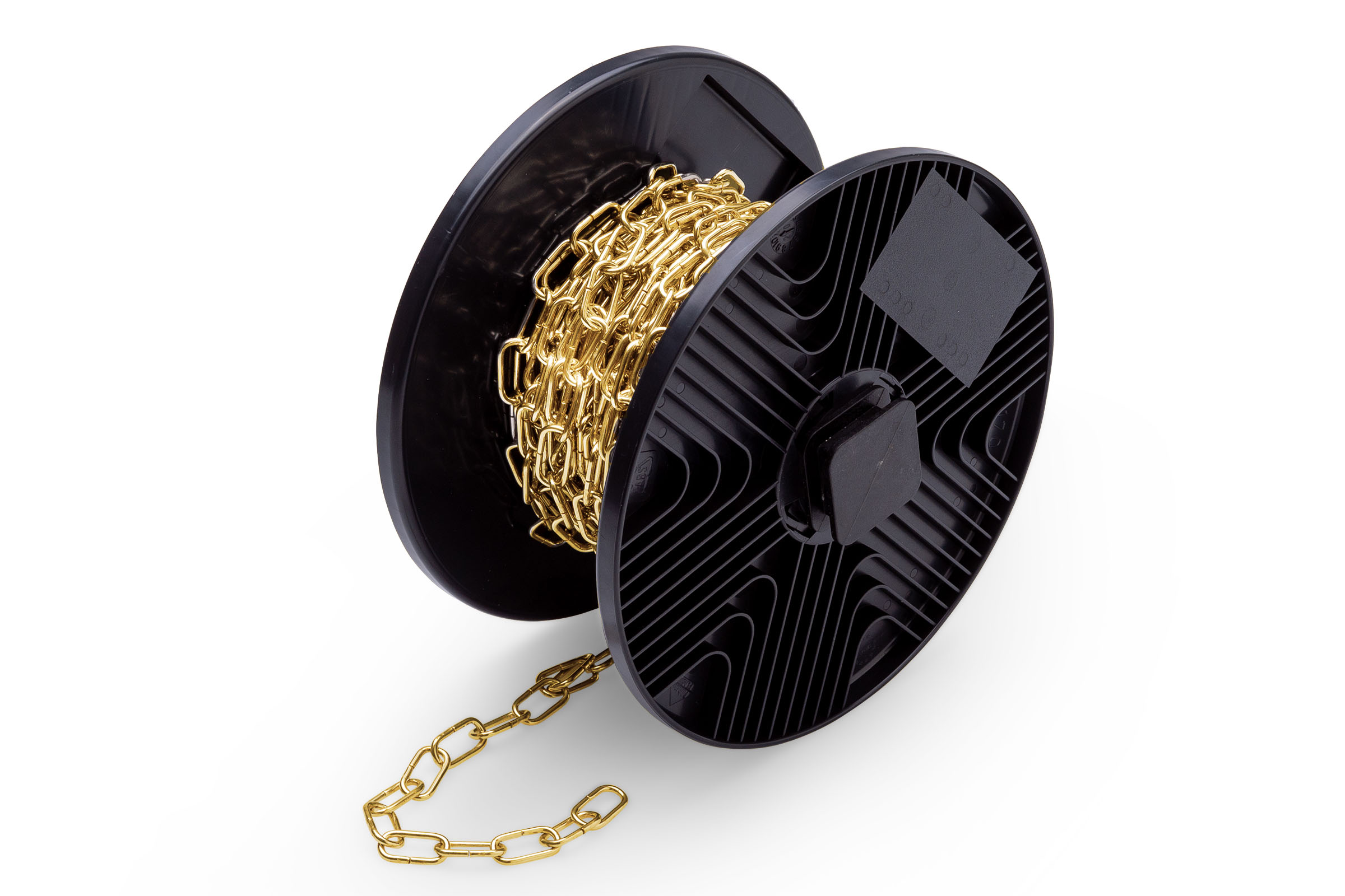 5800.GKA.0203-F Sierketting lange schakel / 2,2mm staal vermessingd / rol 15 meter