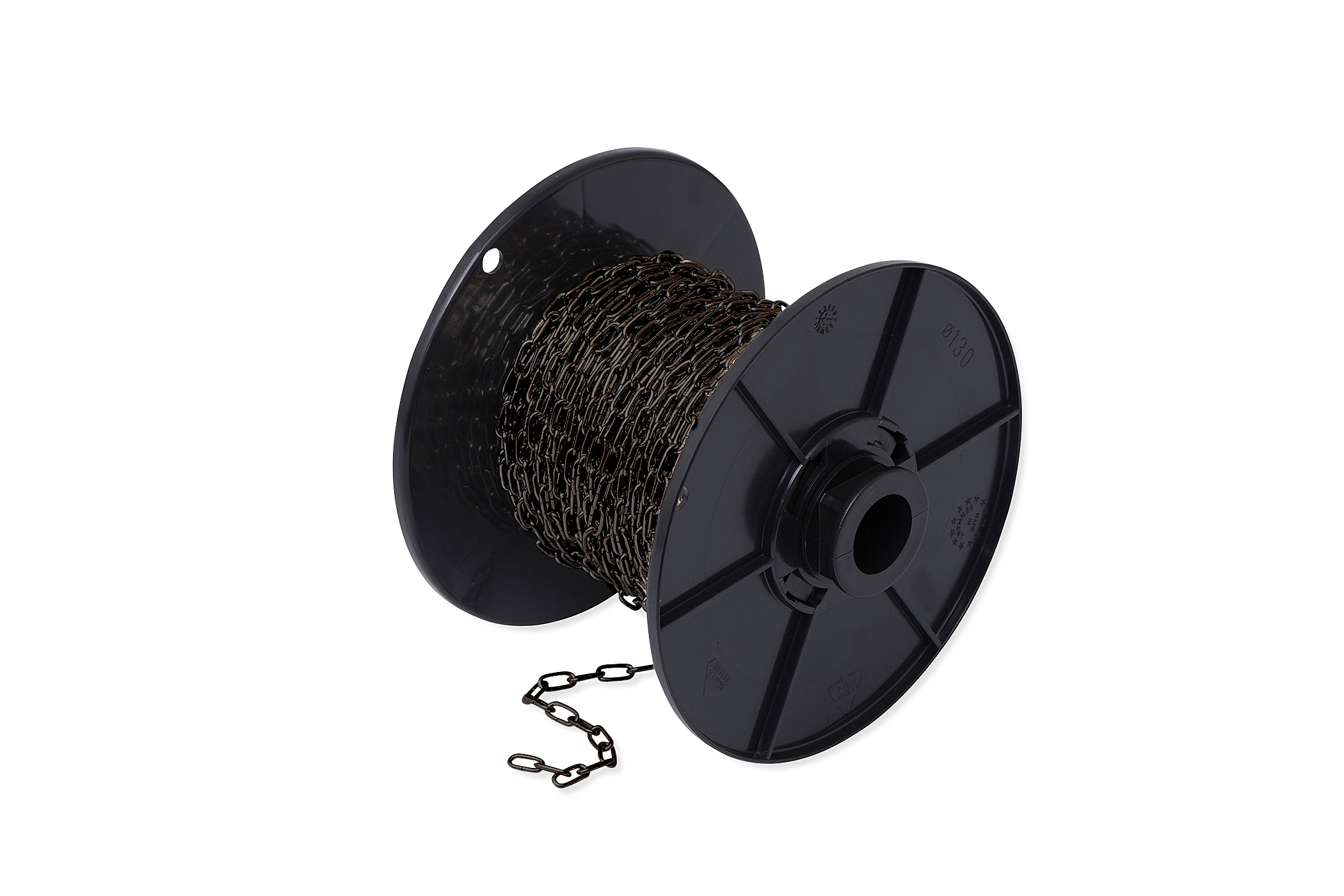 5800.KLK.0818-B Klokketting 1,6mm / staal zwart gelakt / rol 25 meter