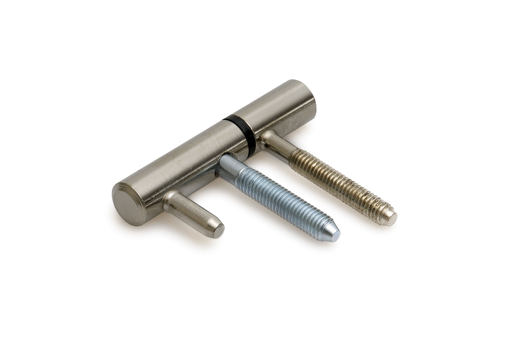 6001.475.5043 Inboorpaumelle / Ø 14 mm / zwarte nylon ring / voor houten deuren en kozijnen / staal vernikkeld