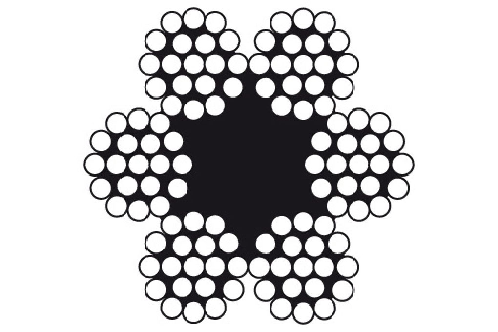 8086.203.R100 Staalkabel 6x19 + 1 TWK / 03 mm / op rol à 100 meter / verzinkt