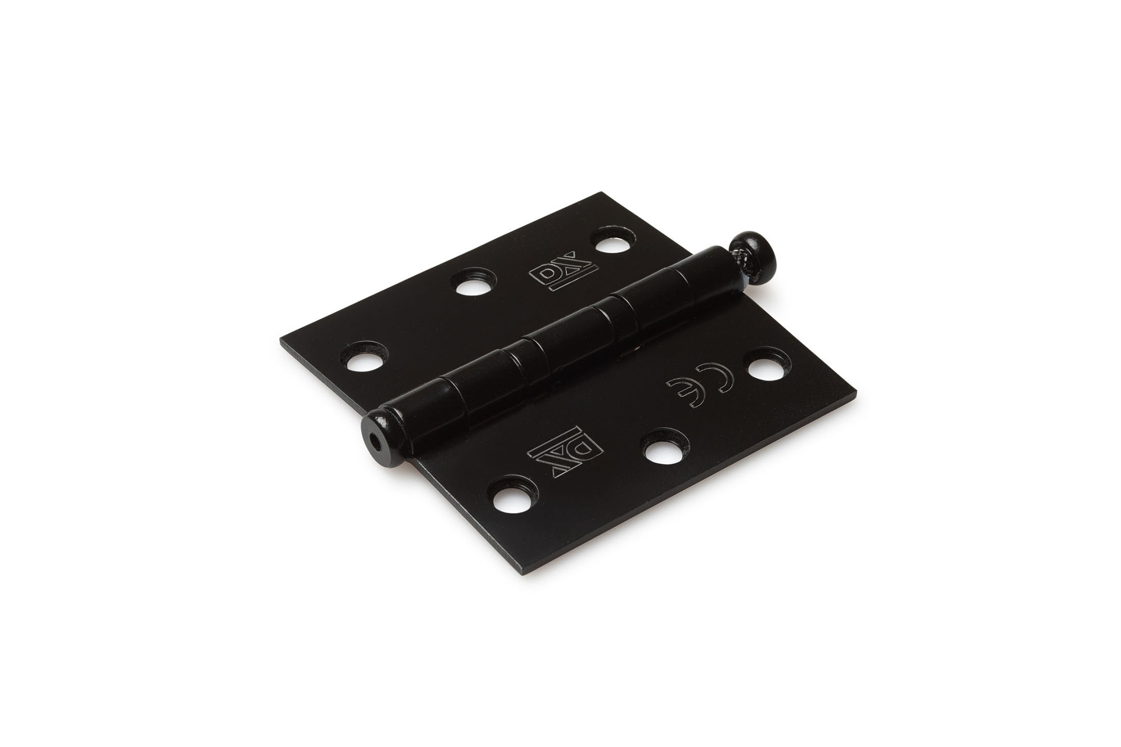 6230.134.7676 Kogellagerscharnier / rechte hoeken / 76x76 mm / RVS pen / RVS geborsteld zwart