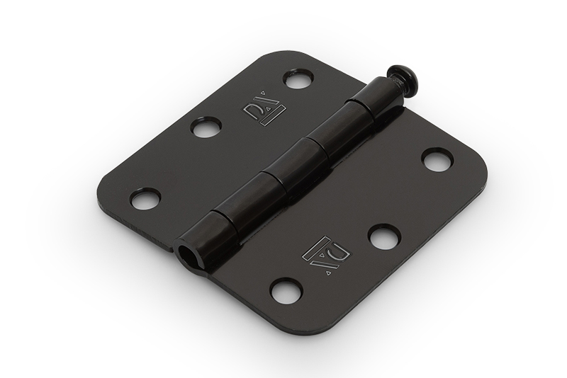 6710.024.7676 Scharnier / ronde hoeken / 76x76 mm / losse pen / staal / zwart