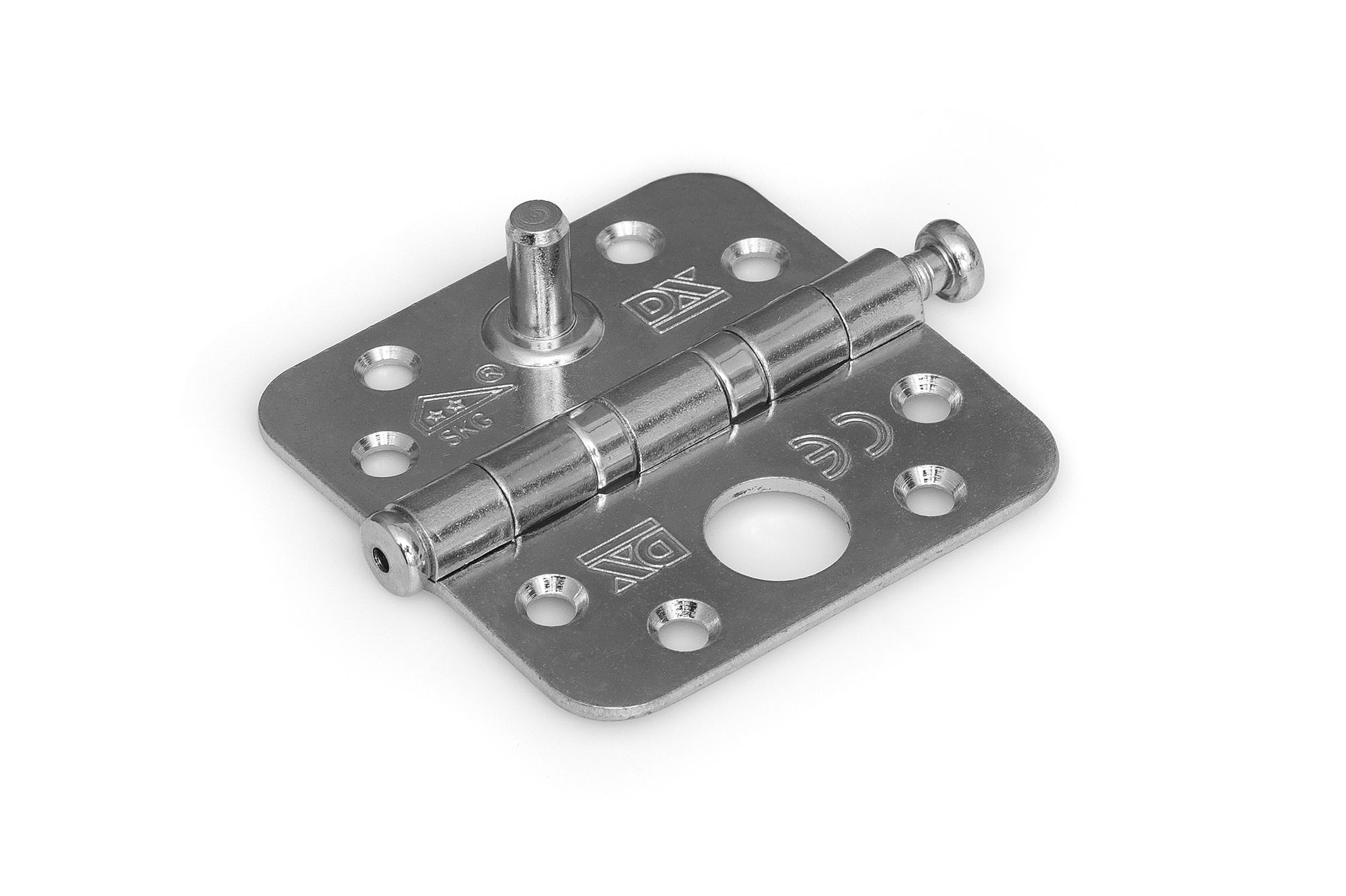 6712.125.7676 Kogellagerscharnier / ronde hoeken / 76x76 mm / verzinkte pen / staal verzinkt / SKG**®