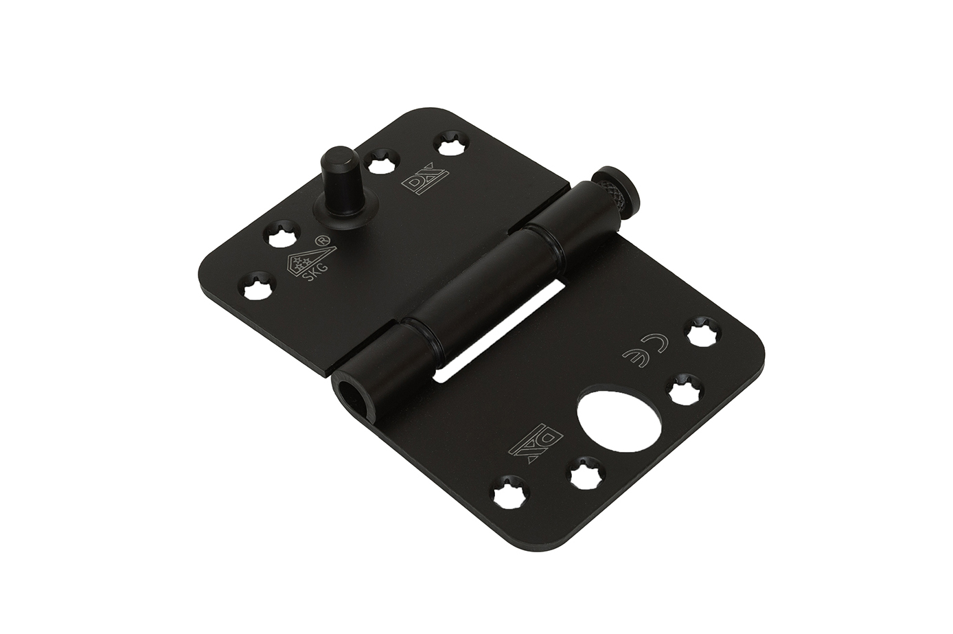 Nylon glijlagerscharnieren ronde hoeken, SKG, staal, zwart gelakt