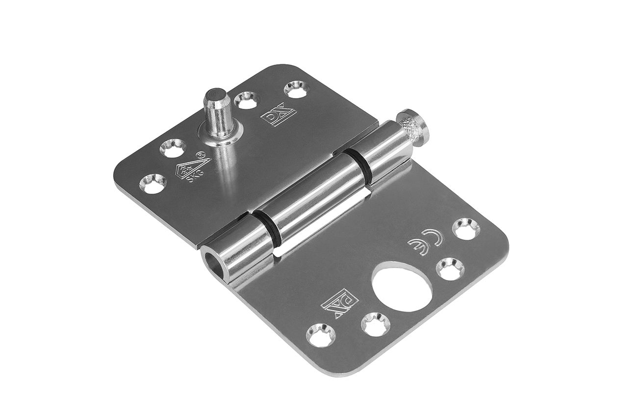 Nylon glijlagerscharnieren ronde hoeken, SKG, staal verzinkt