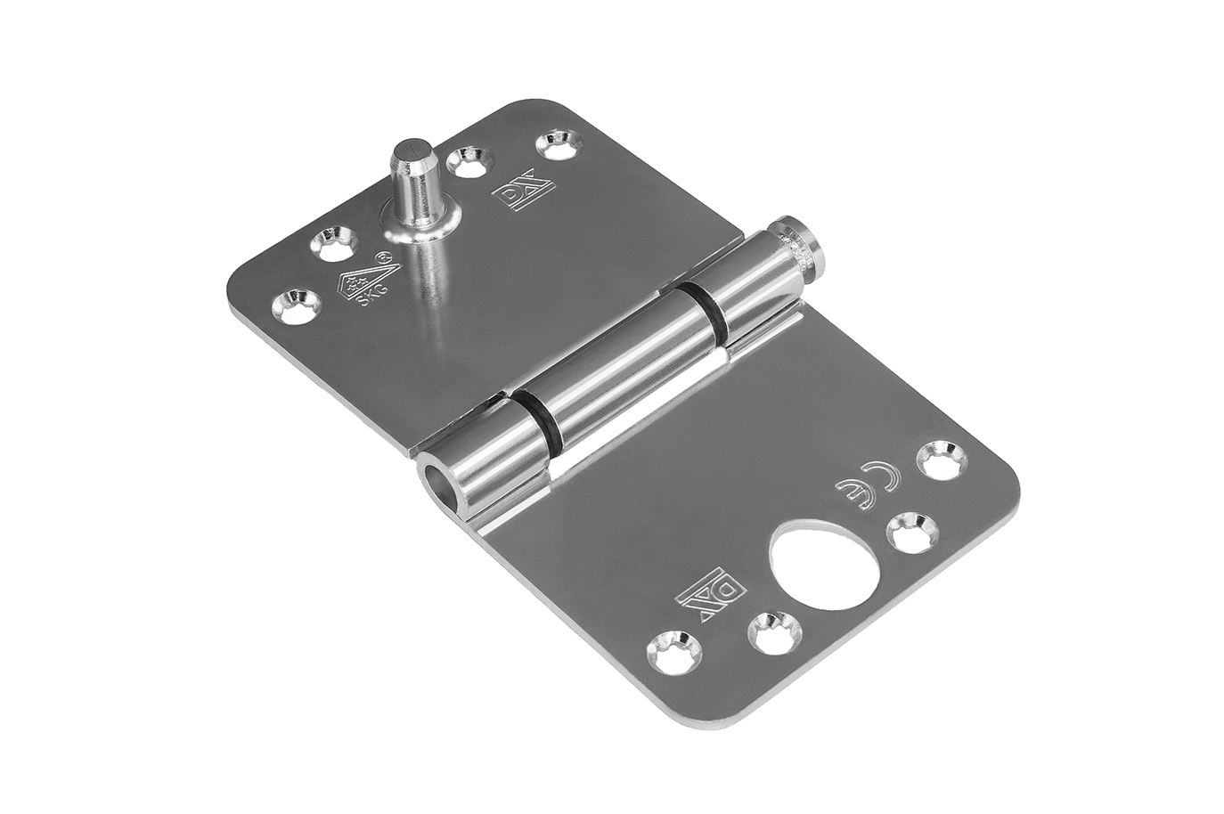 6712.155.8915-0D Nylon glijlagerscharnier / 3 mm / doorgezette knoop / ronde hoeken / 150x89 mm / verzinkte pen / staal verzinkt / SKG***®