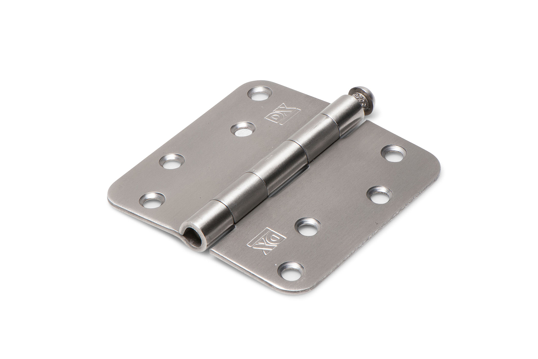 Hinges, round corners, loose pin, stainless steel