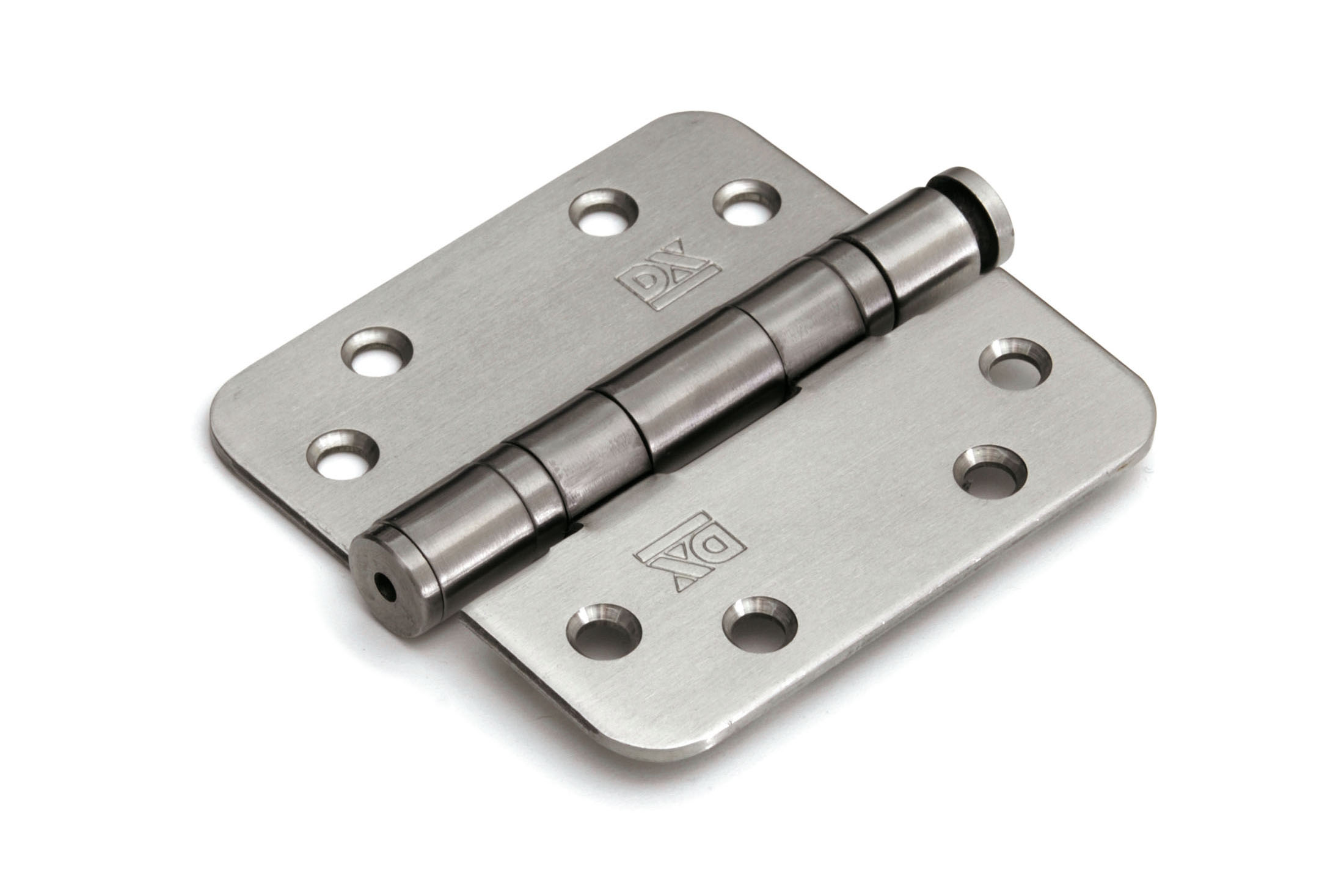 6710.125.8989-TD Kogellagerscharnier / 3 mm / doorgezette knoop / ronde hoeken / 89x89 mm / verzinkte pen / staal verzinkt