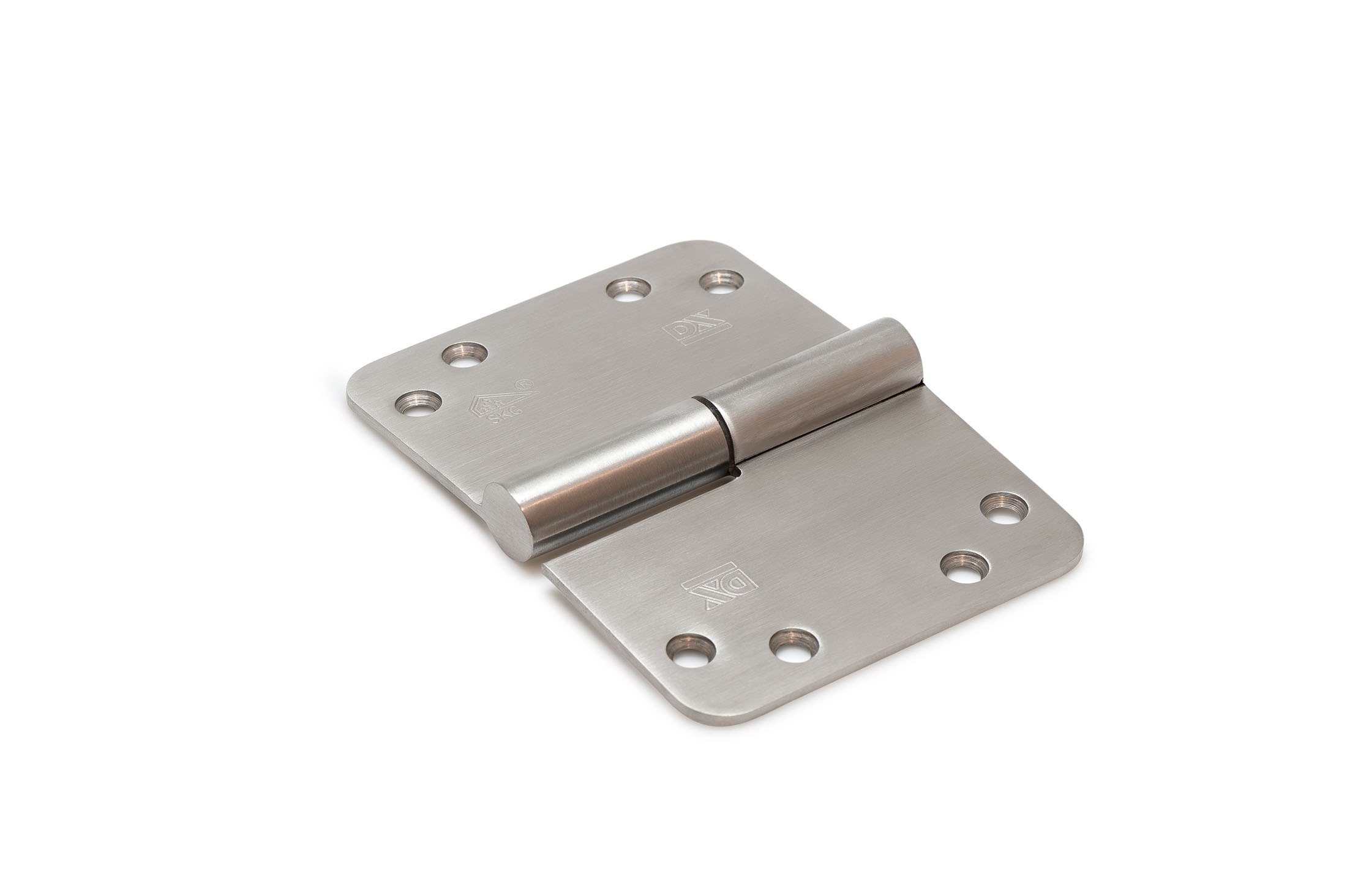 Flag hinge, round corners, wide model, SKG, stainless steel