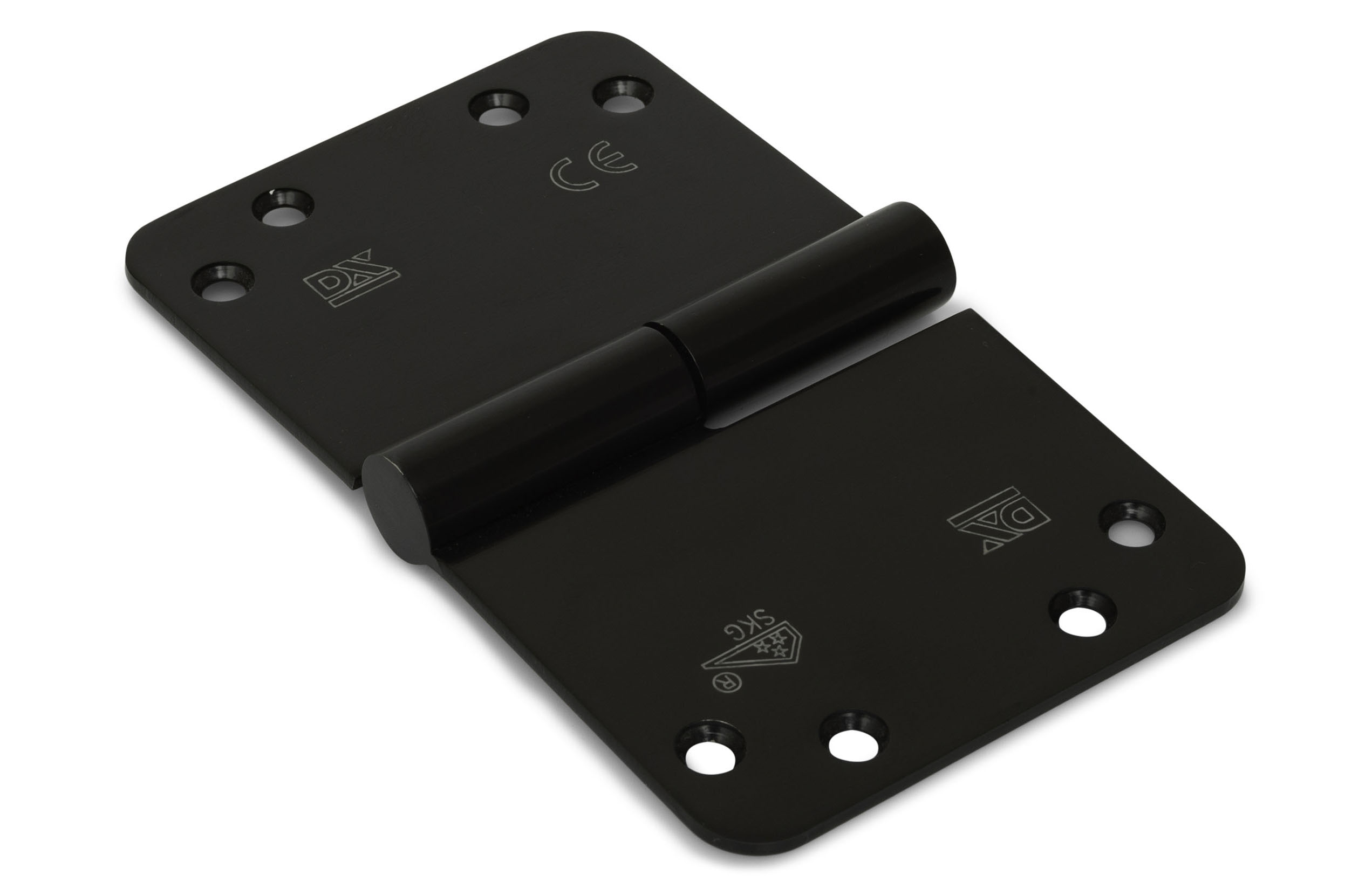 6937.134.8915-0 Flag hinge / round corners / 150x89 / left handed /  stainless steel / brushed / black / SKG ***®