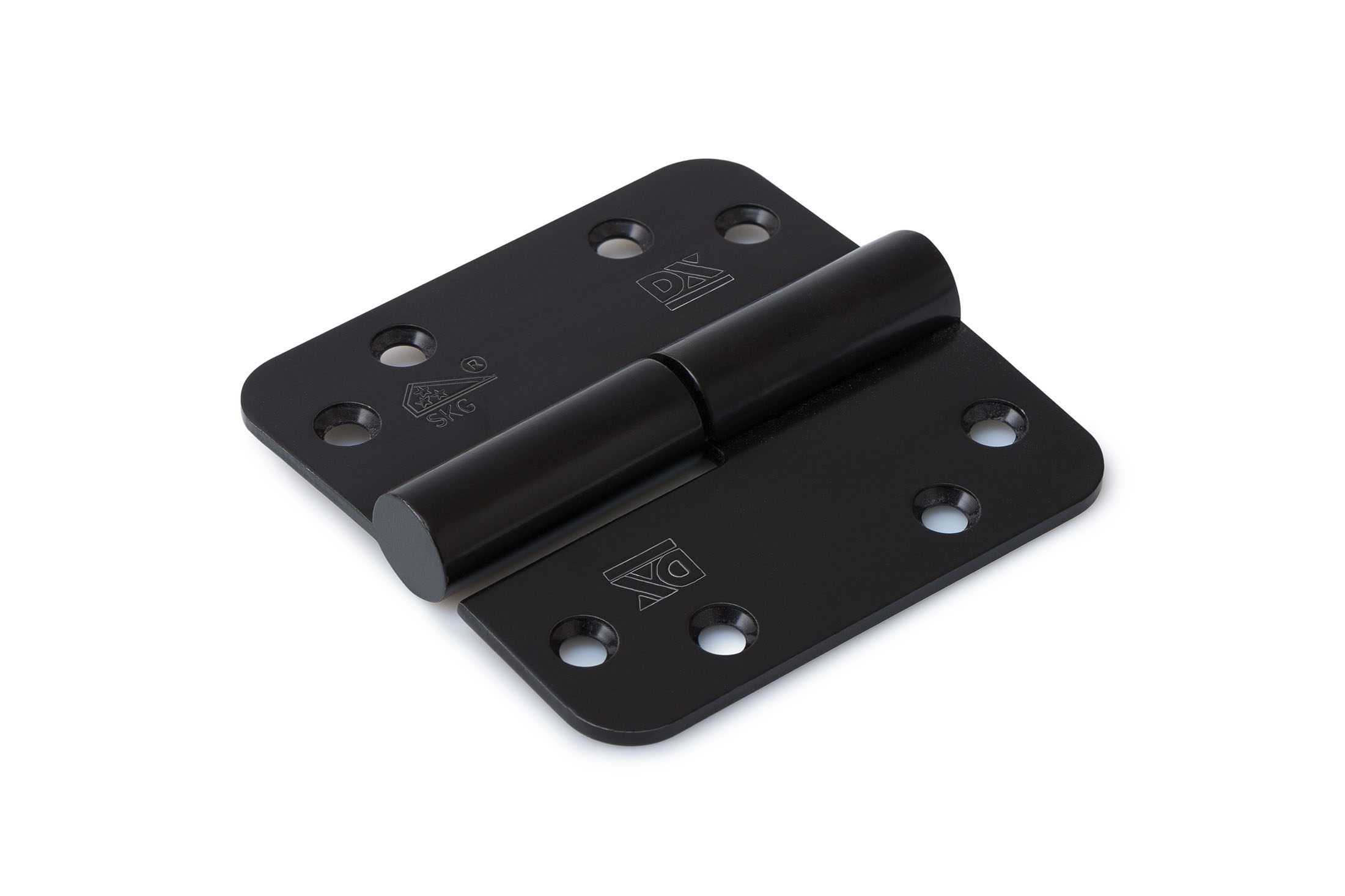 Kogelstiftpaumelles ronde hoeken, RVS zwart gelakt