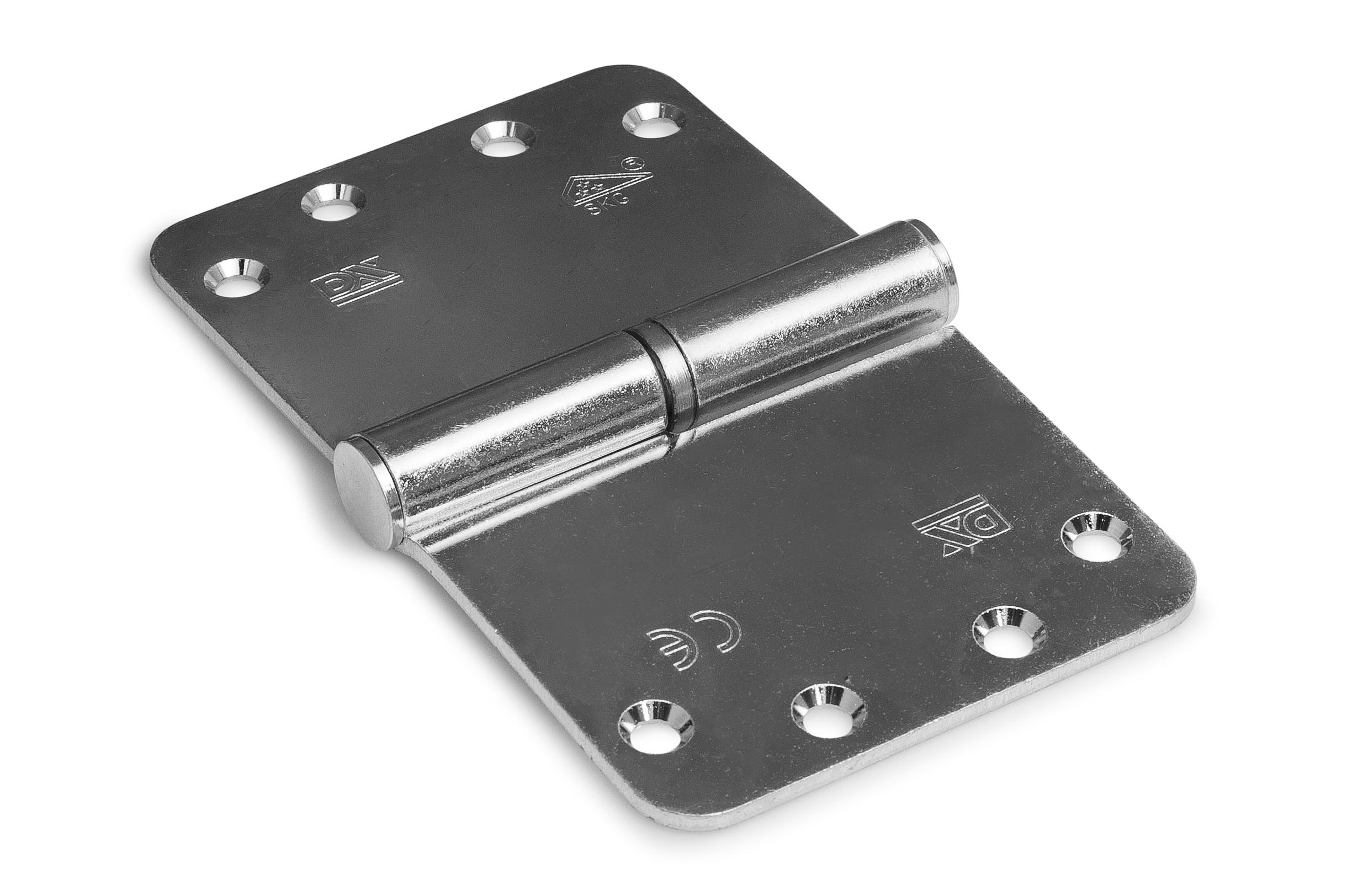 6972.115.8915-0 Kogelstiftpaumelle / ronde hoeken / 89x150 mm / links / staal verzinkt / SKG ***®