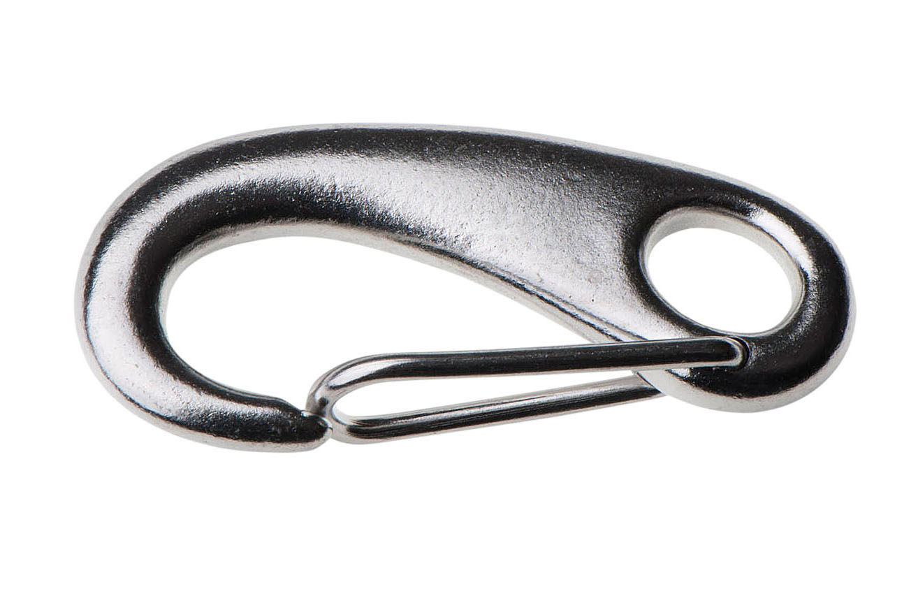 Snap hooks with spring, stainless steel AISI 316