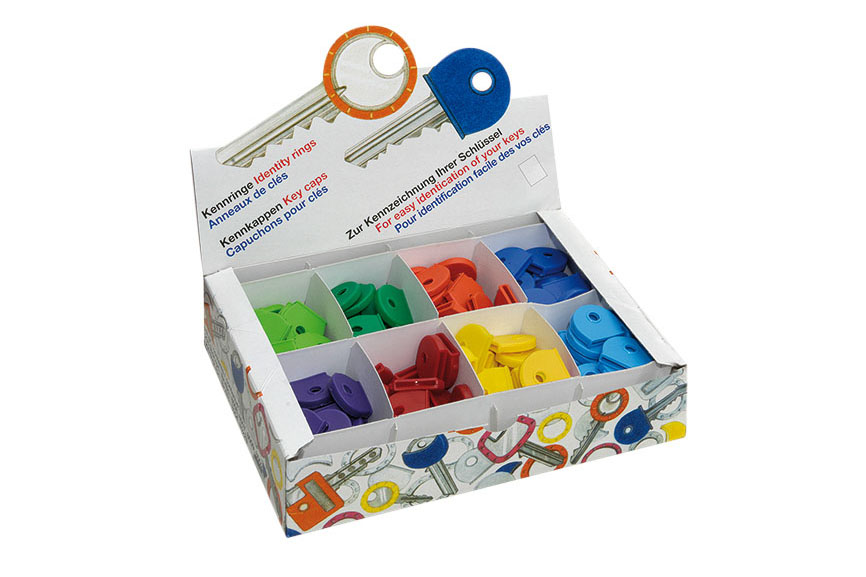 8003.46S.ORTI Sleutelkap / rond / assortimentsdoos (8 kleuren à 25 stuks)